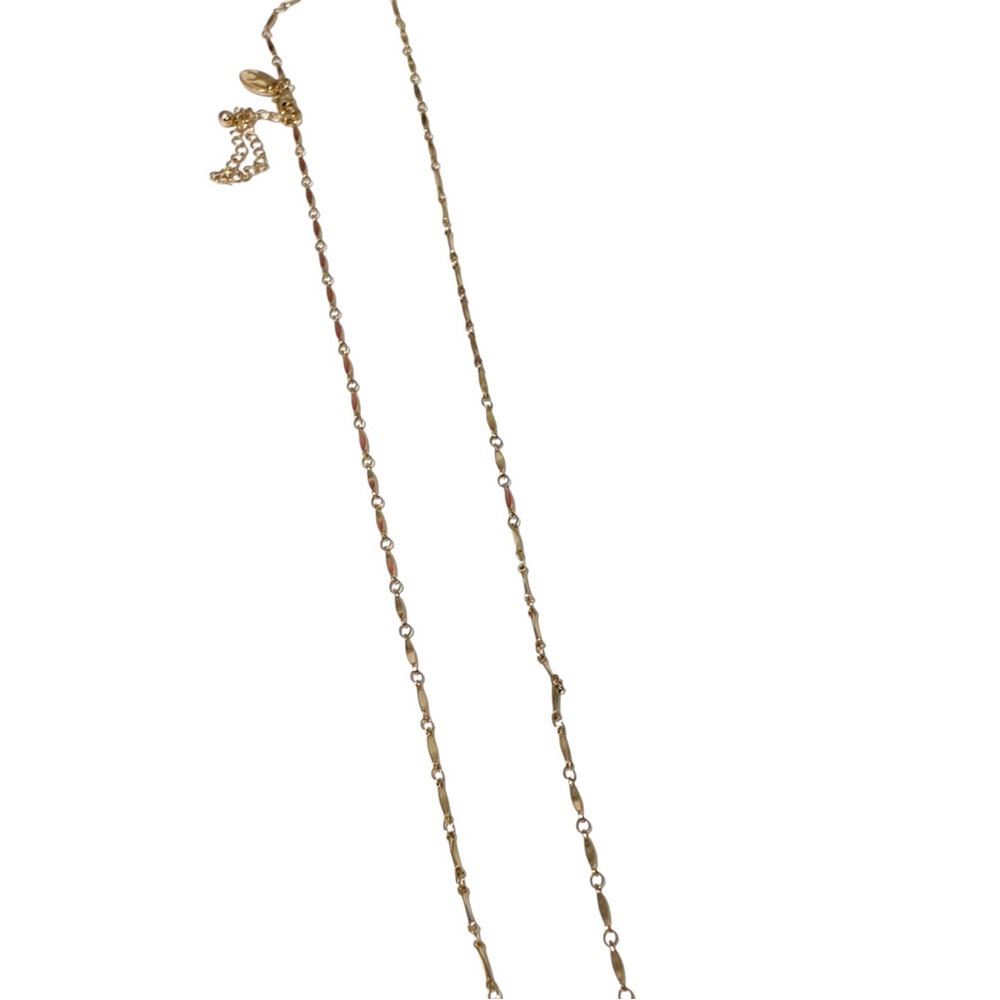 Gold Tone Thin Long Necklace Jewelry‎